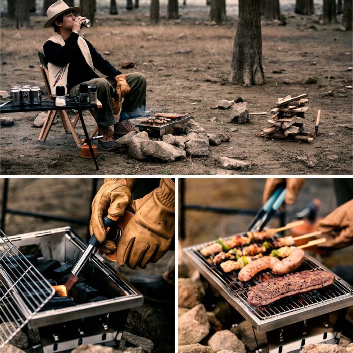 Гриль-барбекю Naturehike Mini Picnic BBQ Grill NH20CJ006 Сталь (6927595767672) изображение 7