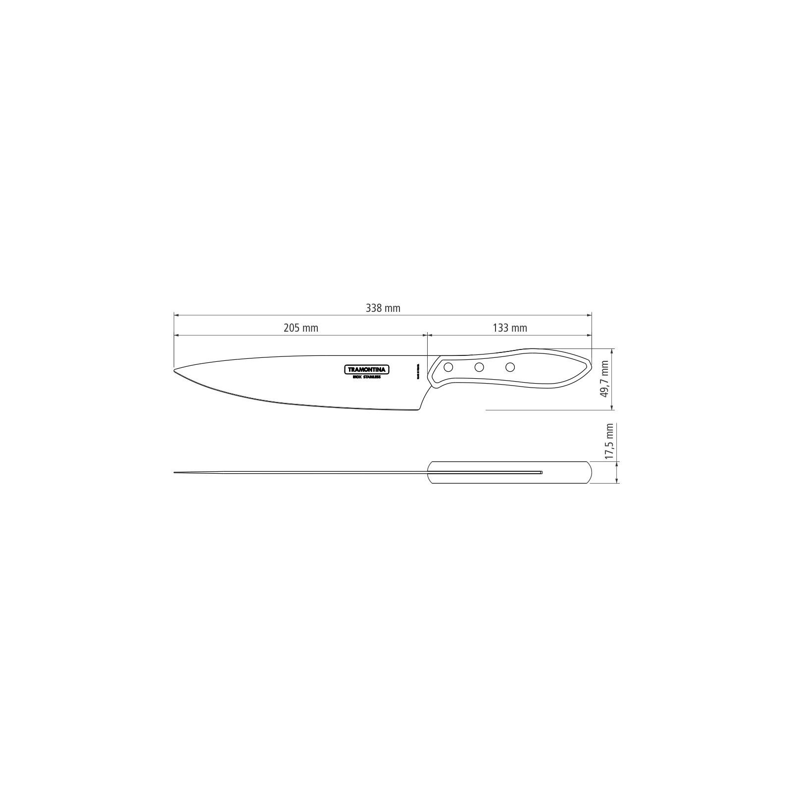 Кухонный нож Tramontina Barbecue Polywood 203 мм Червоне Дерево (21189/178) изображение 5