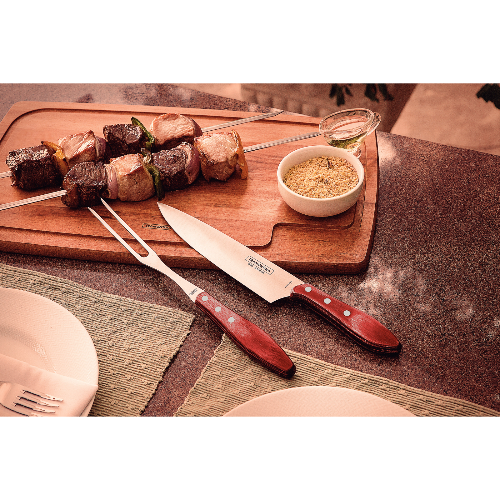 Кухонный нож Tramontina Barbecue Polywood 203 мм Червоне Дерево (21189/178) изображение 6