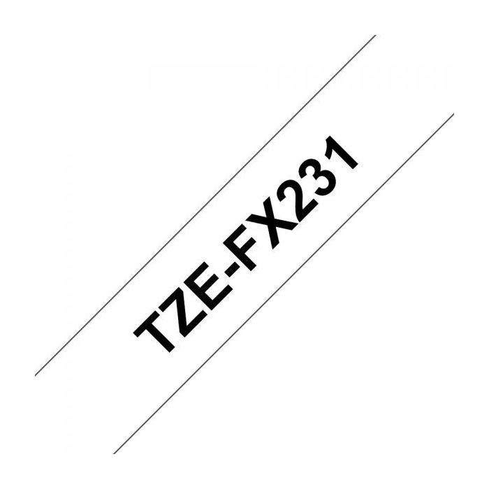 Стрічка для принтера етикеток UKRMARK сумісна з TZEFX231. гнучка, 12мм х 8м. black on white (TZeFX231) (900407) зображення 2