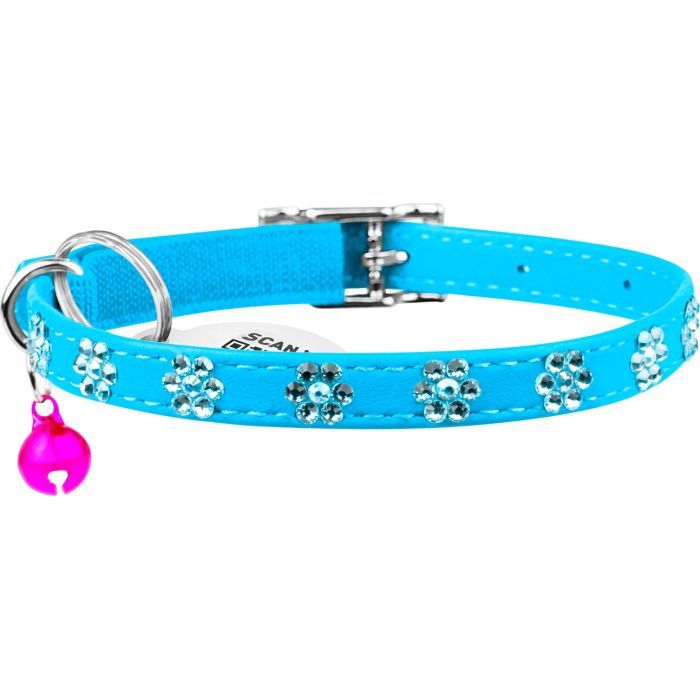 Ошейник для животных WAUDOG GLAMOUR "Цветочек" с резинкой и стразами для кошек (оранжевый) (32554) изображение 2