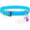 Ошейник для животных WAUDOG GLAMOUR "Цветочек" с резинкой и стразами для кошек (голубой) (32552)