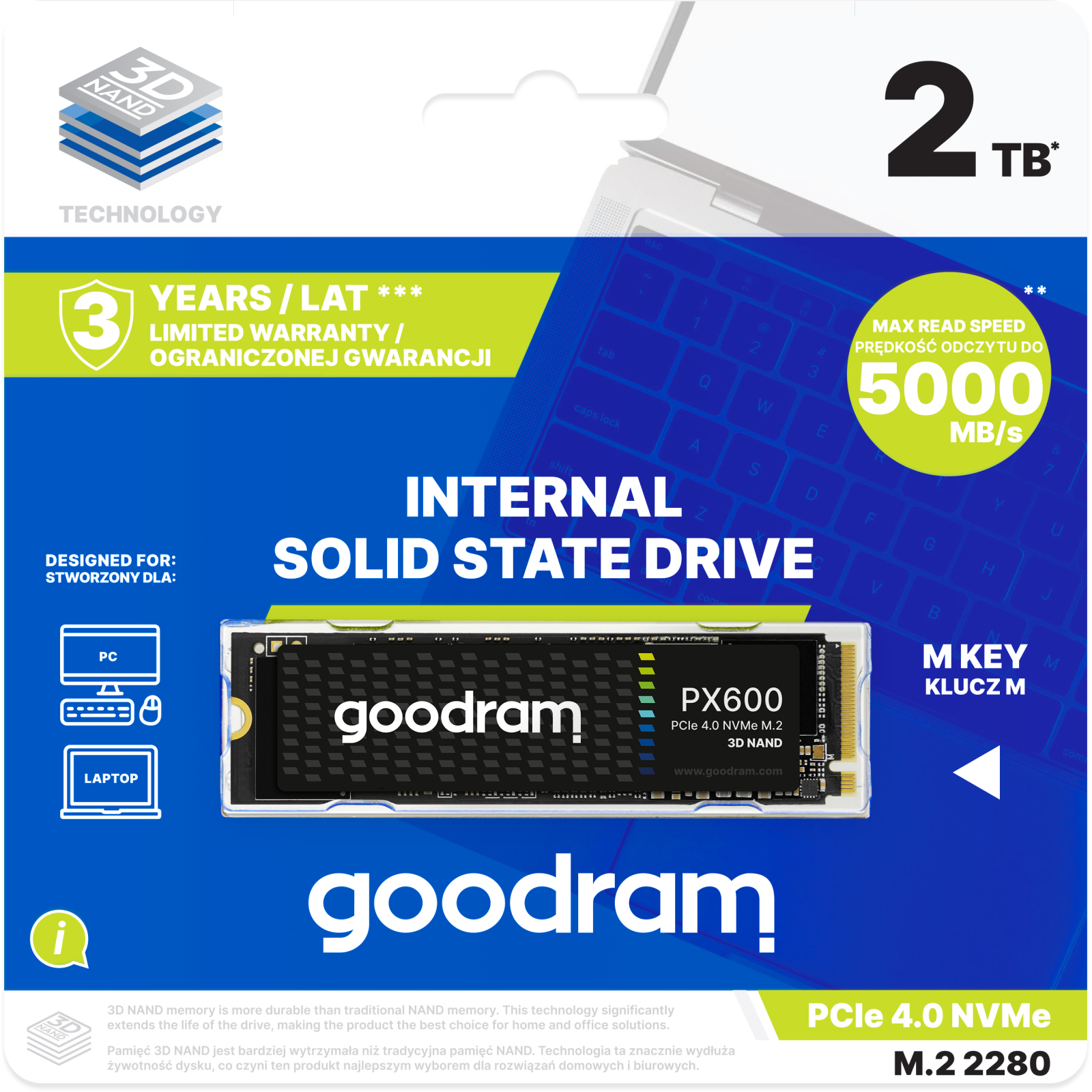 Накопитель SSD M.2 2280 500GB PX600 Goodram (SSDPR-PX600-500-80) изображение 4