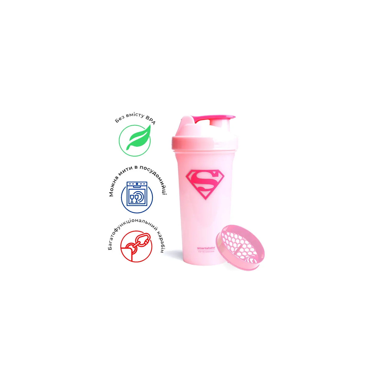 Шейкер спортивний SmartShake Lite 800ml DC Supergirl (10780701) зображення 6