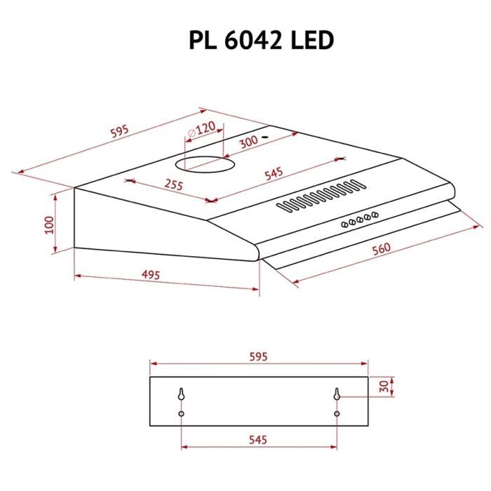 Витяжка кухонна Perfelli PL 6042 W LED зображення 11