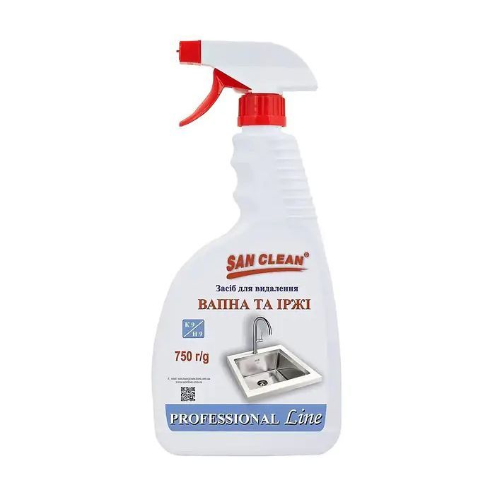 Спрей для чищення ванн San Clean Prof Line для видалення вапна та іржі 750 г (4820003544129)