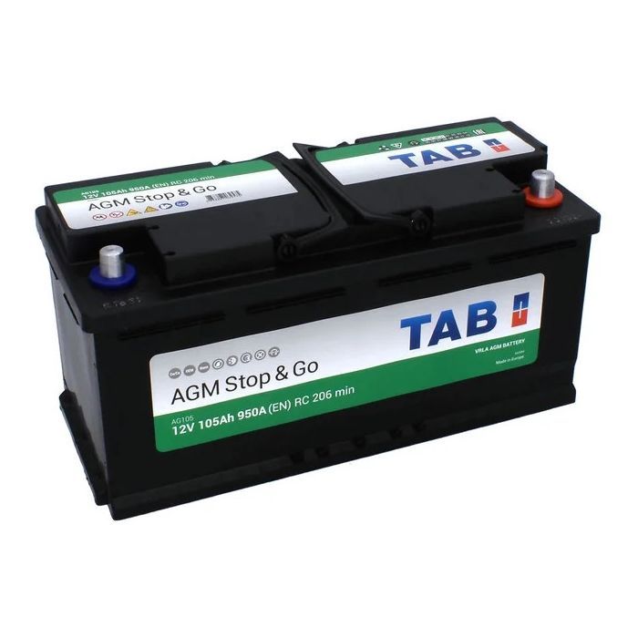 Аккумулятор автомобильный TAB 105 Ah/12V AGM Euro (213 105)