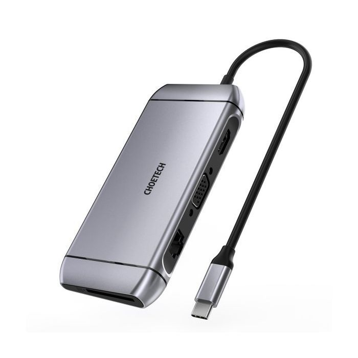 Концентратор Choetech USB-C 9-in-1 (HUB-M15-GY)