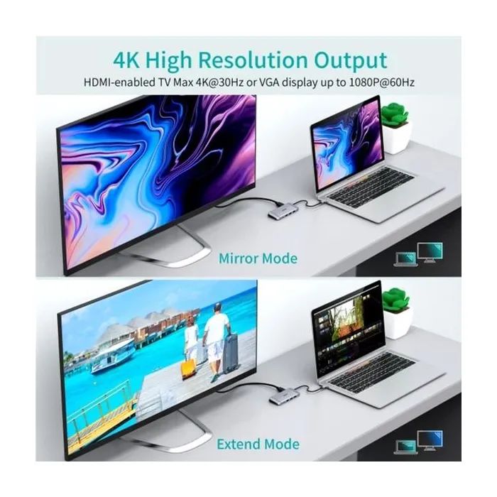 Концентратор Choetech USB-C 9-in-1 (HUB-M15-GY) изображение 6