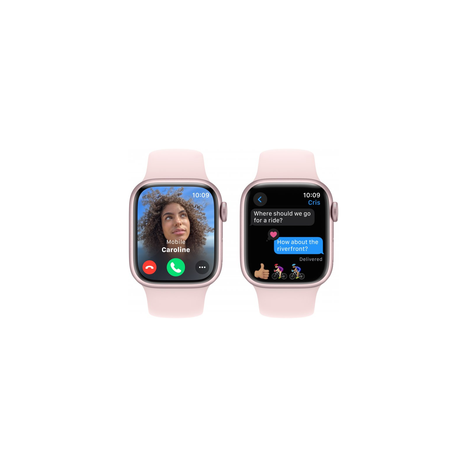 Смарт-годинник Apple Watch Series 9 GPS 41mm Pink Aluminium Case with Light Pink Sport Band - M/L (MR943QP/A) зображення 6