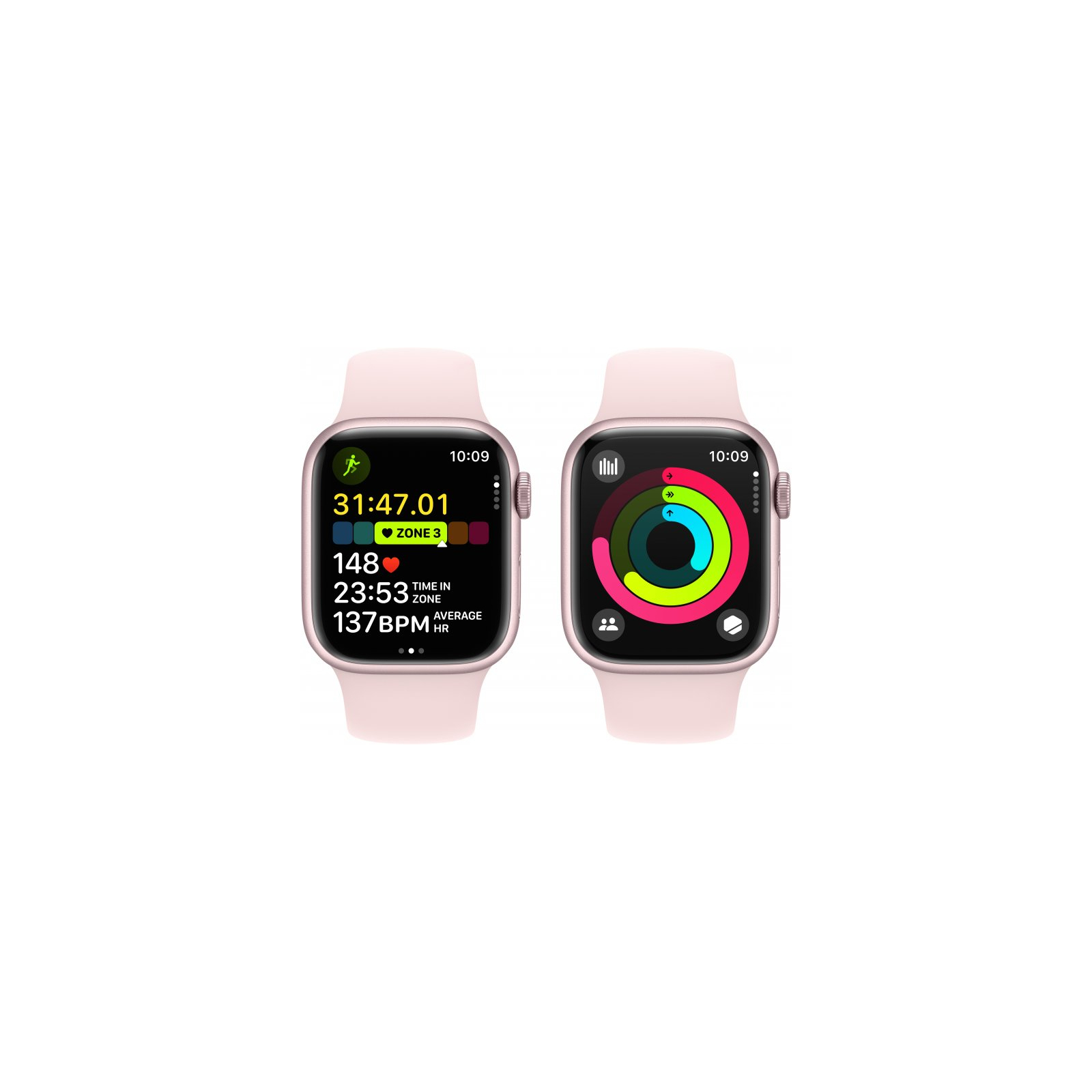 Смарт-годинник Apple Watch Series 9 GPS 41mm Pink Aluminium Case with Light Pink Sport Band - M/L (MR943QP/A) зображення 8