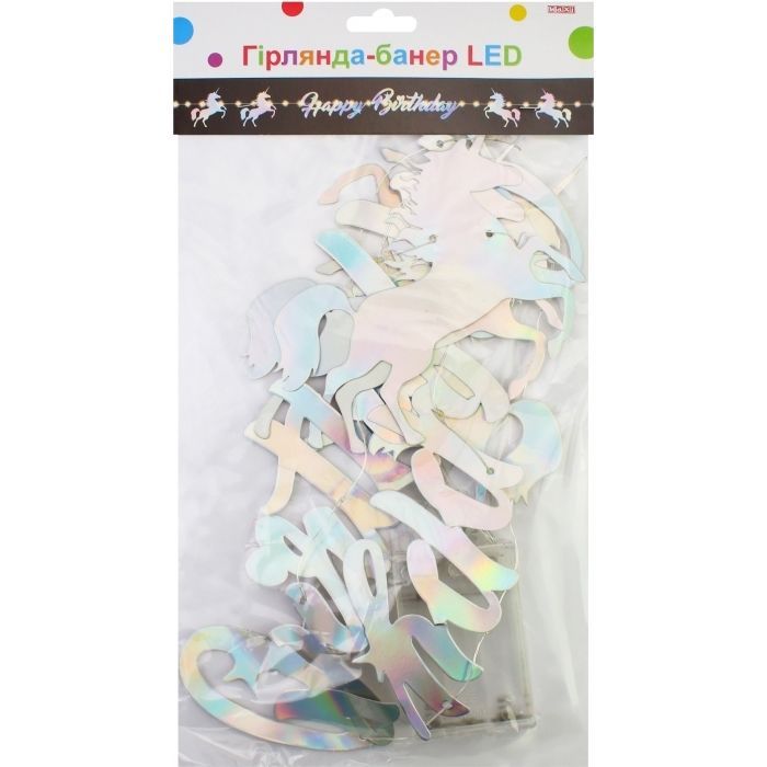 Гирлянда Maxi LED Happy Birthday, 1,6 м (MX21010009) изображение 2