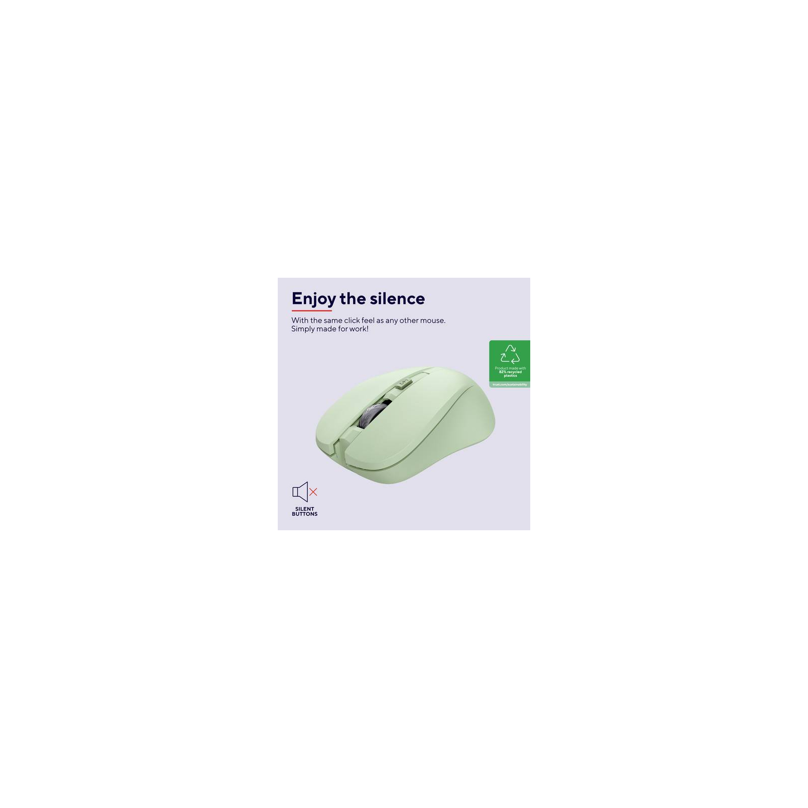 Мышка Trust Mydo Silent Wireless Green (25042) изображение 5