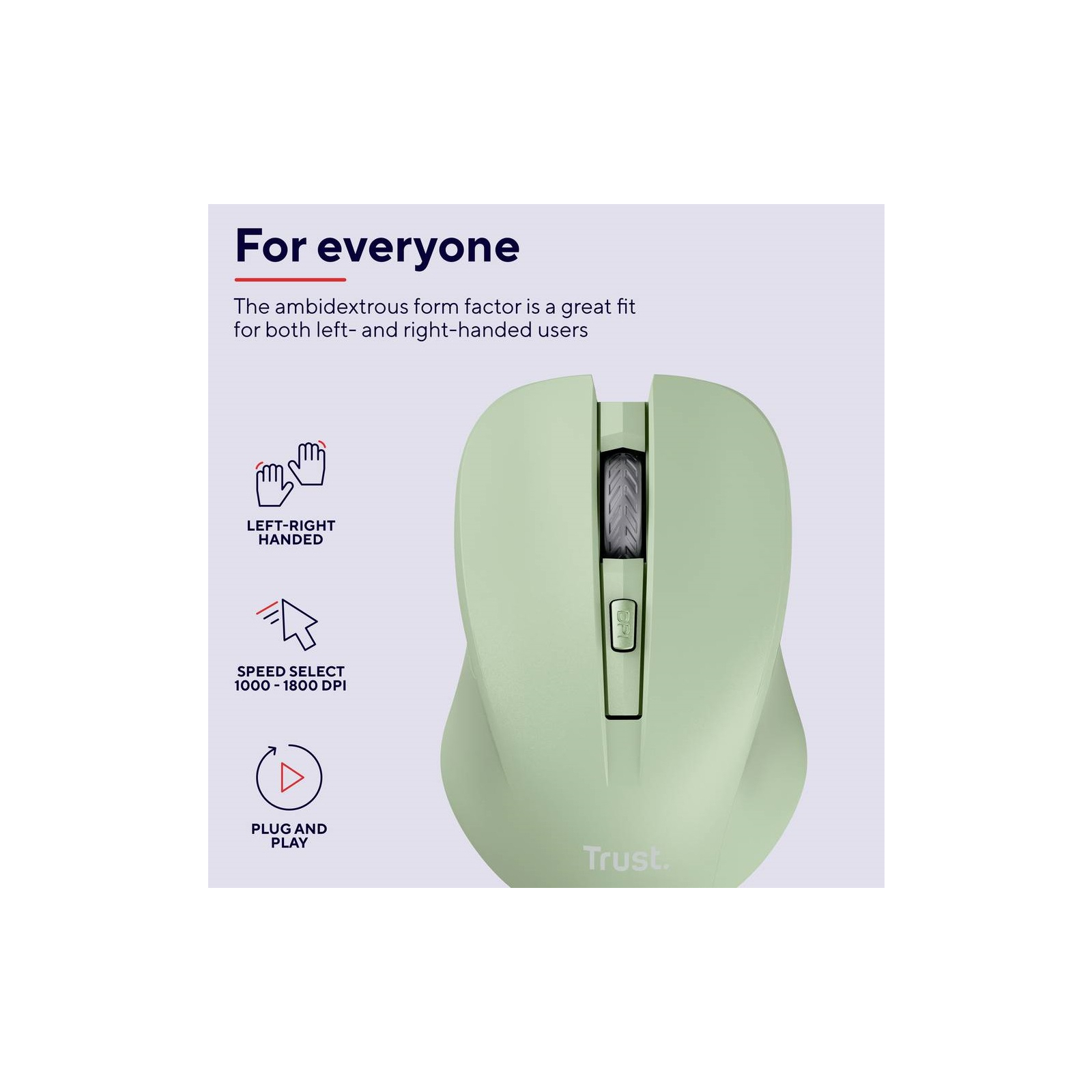 Мишка Trust Mydo Silent Wireless Green (25042) зображення 7