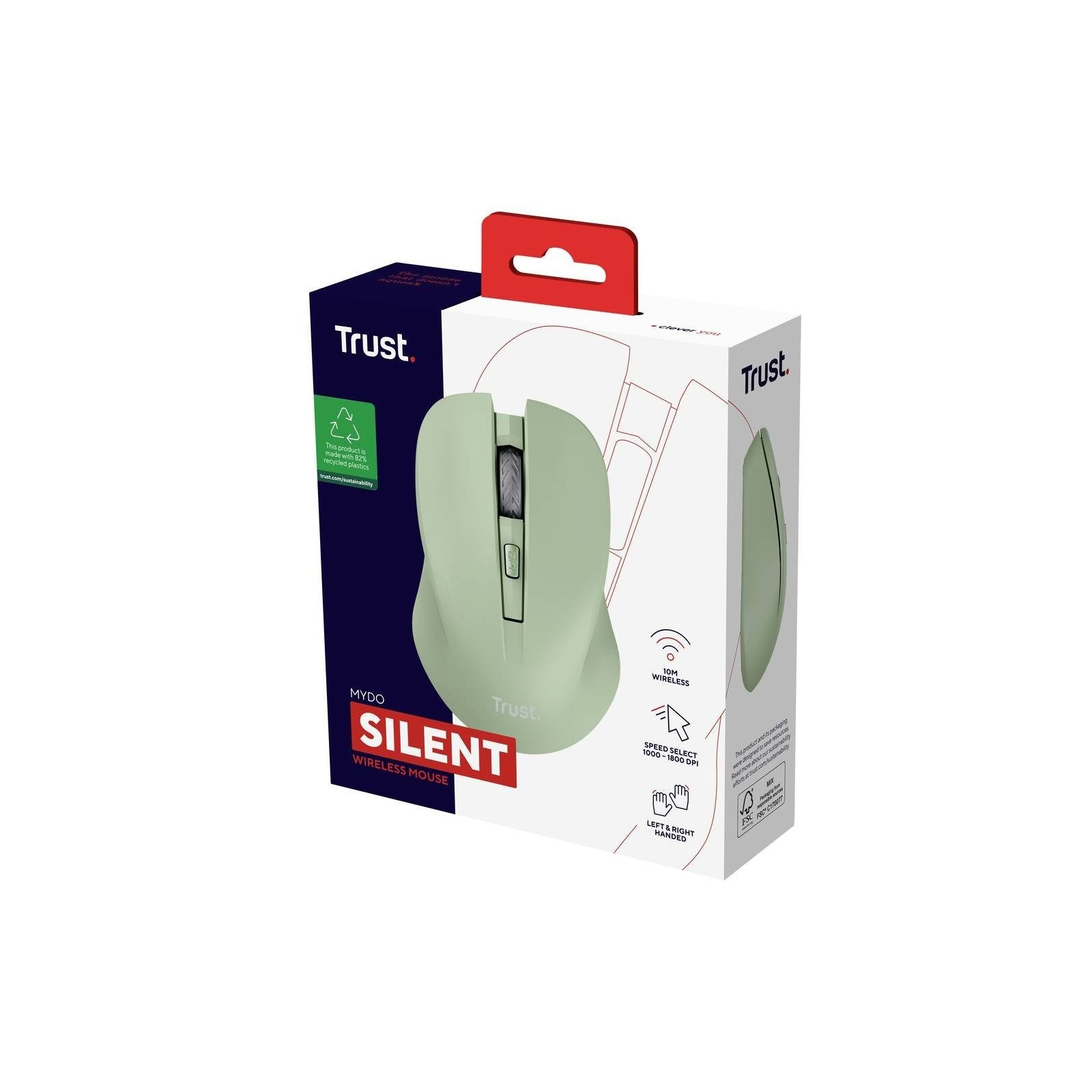 Мышка Trust Mydo Silent Wireless Green (25042) изображение 8