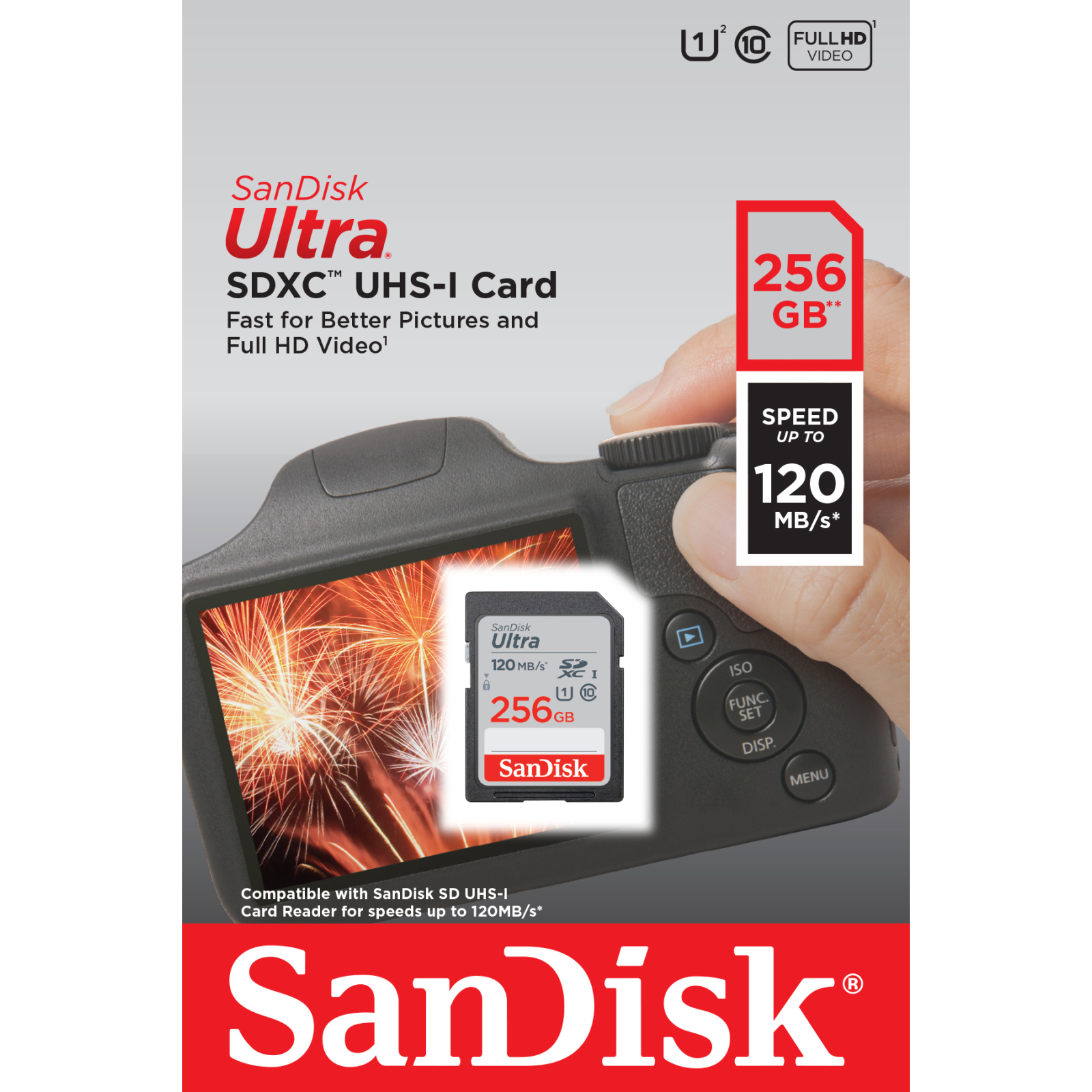Карта памяти SanDisk 256GB SD class 10 UHS-I Ultra (SDSDUN4-256G-GN6IN) изображение 2