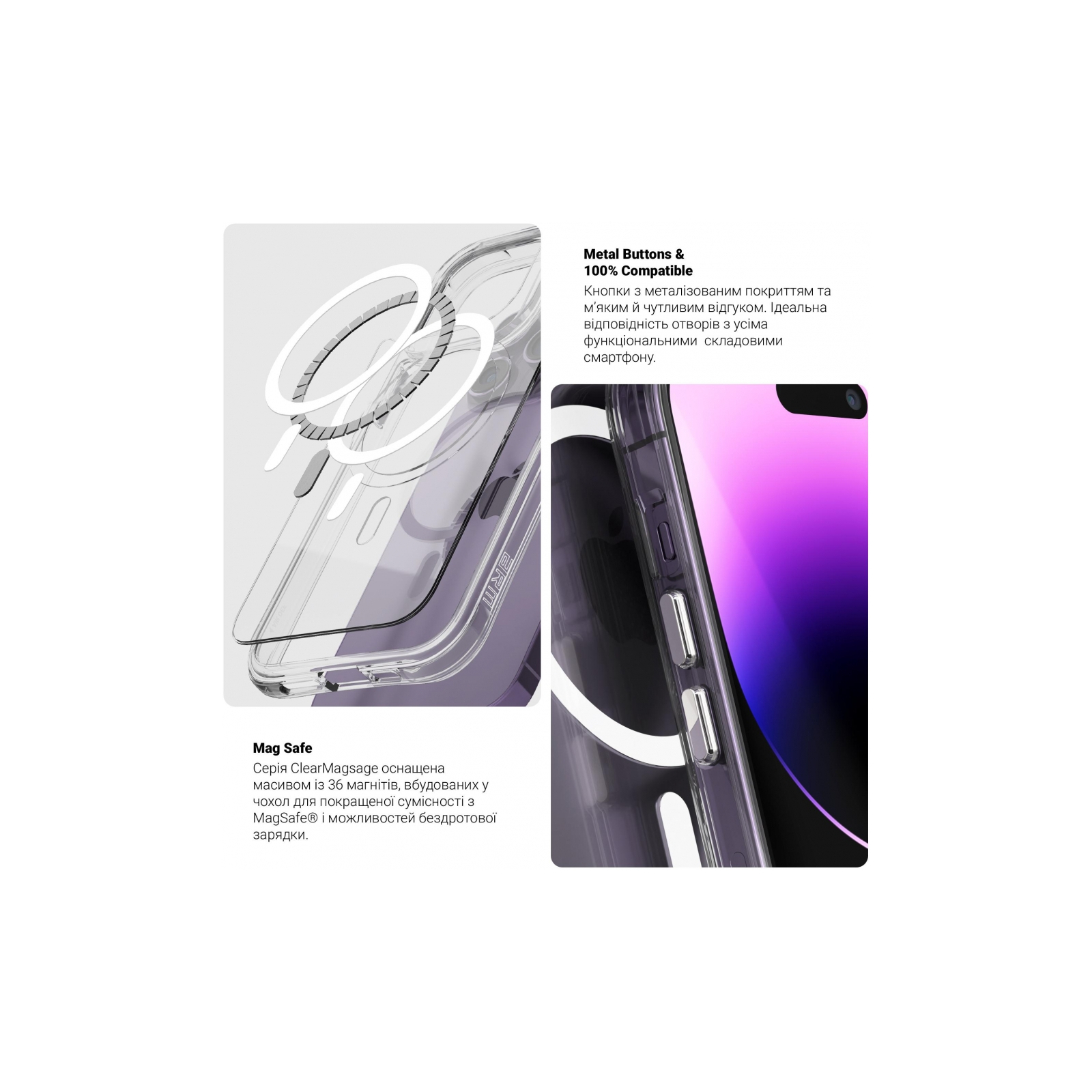 Чехол для мобильного телефона Armorstandart Clear Magsafe Apple iPhone 15 Pro Max Tansparent (ARM71052) изображение 5