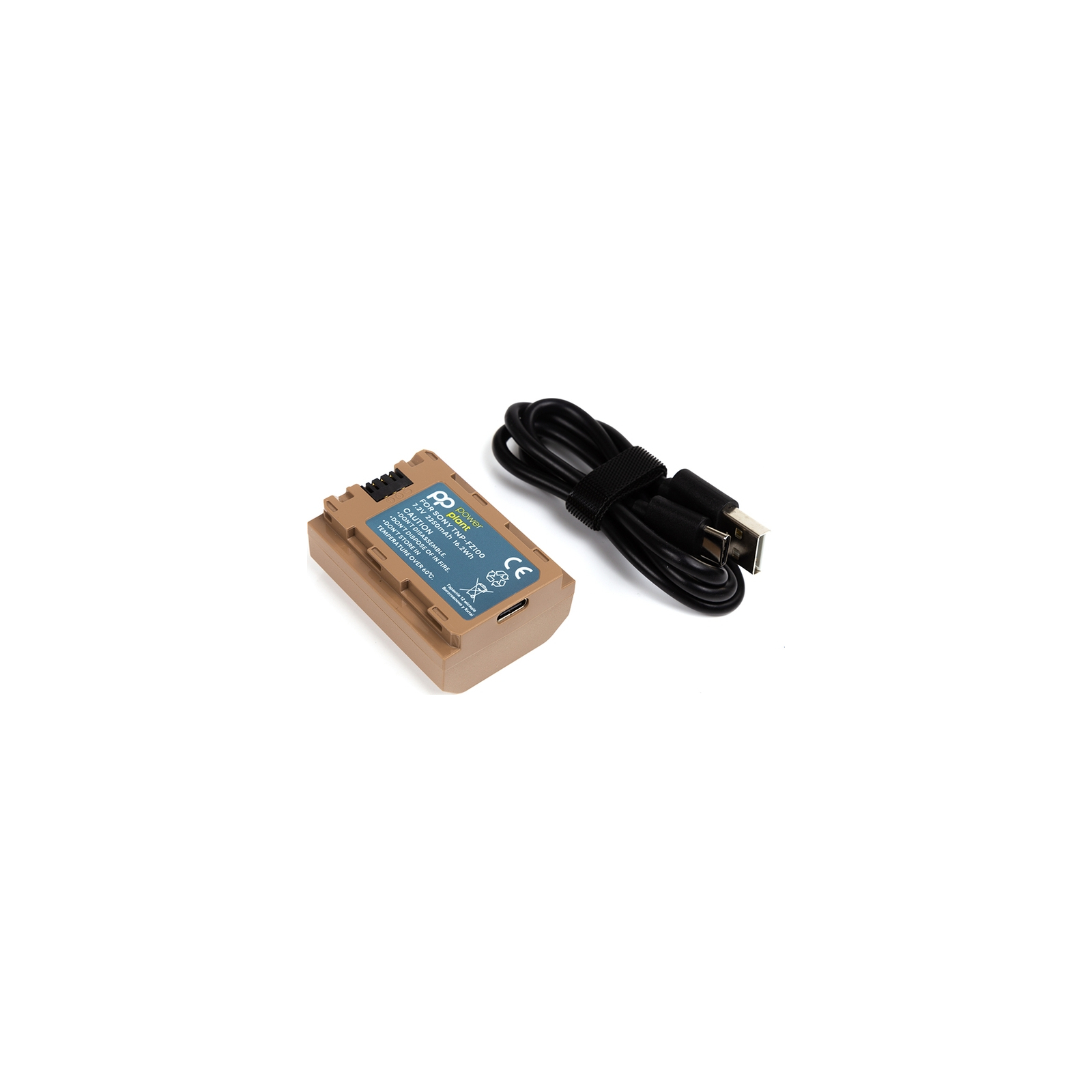 Акумулятор до фото/відео PowerPlant Sony TNP-FZ100 2250mAh з кабелем Type-C (CB970872) зображення 3