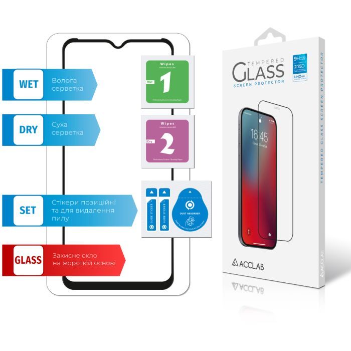 Скло захисне ACCLAB Full Glue Tecno Spark 8 (1283126533075) зображення 3