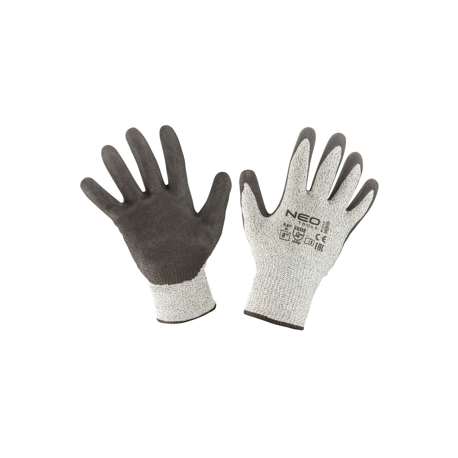 Защитные перчатки Neo Tools нитриловое покрытие, полиэфирный трикотаж, р.9, серый (97-610-9)