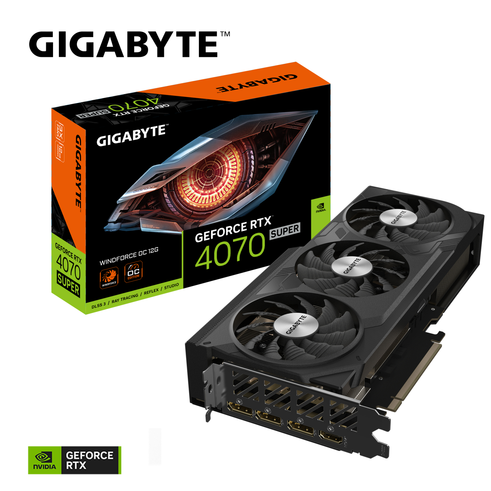 Видеокарта GIGABYTE GeForce RTX4070 SUPER 12Gb WINDFORCE OC (GV-N407SWF3OC-12GD) изображение 6