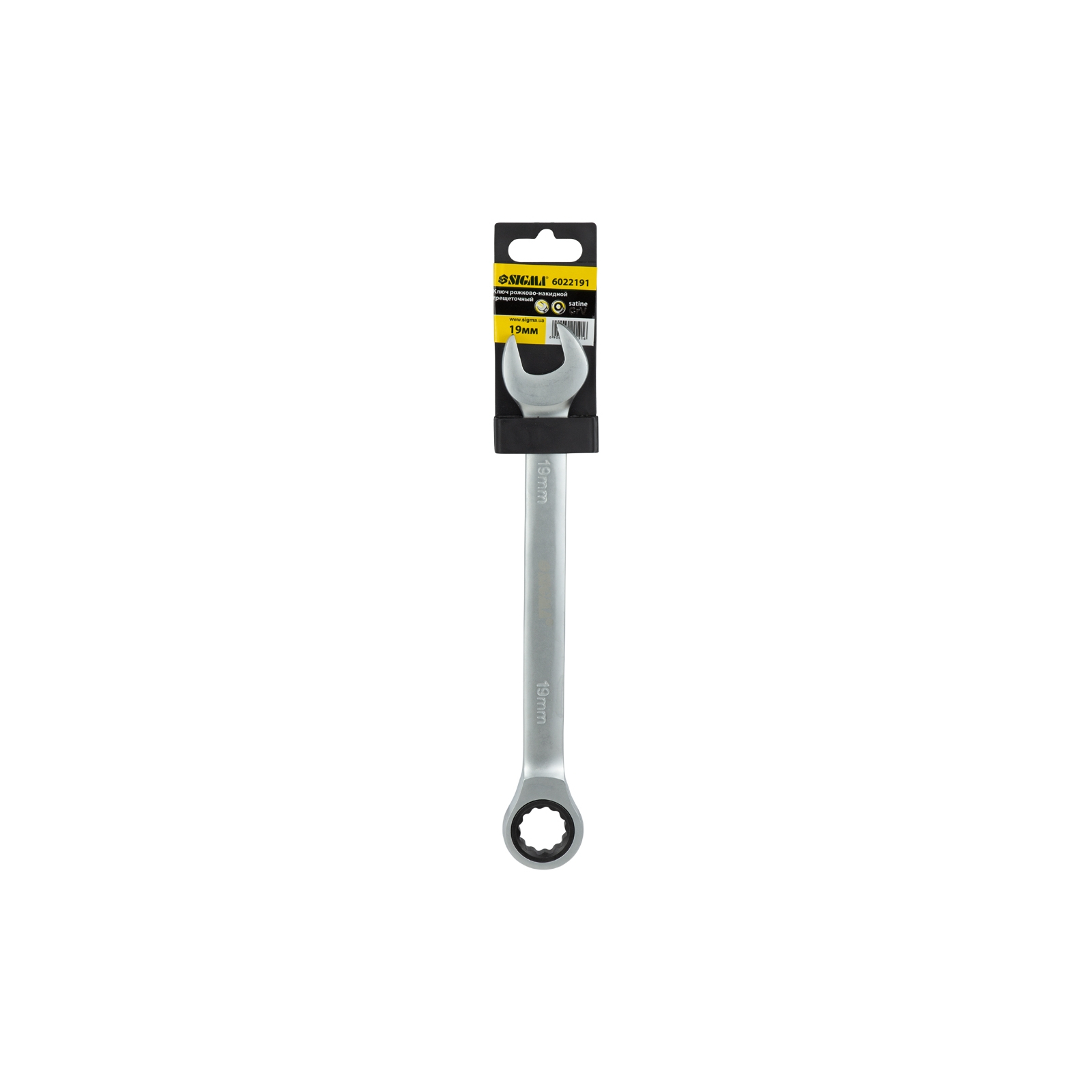 Ключ Sigma рожково-накидной с трещеткой 13мм CrV satine (6022131) изображение 6