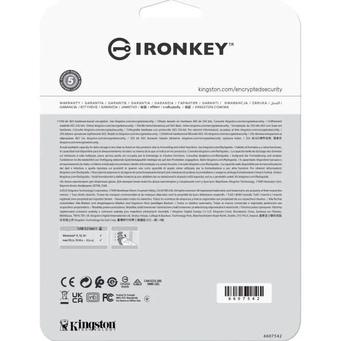 USB флеш накопитель Kingston 64GB IronKey Vault Privacy 50 Blue USB 3.2 (IKVP50/64GB) изображение 6