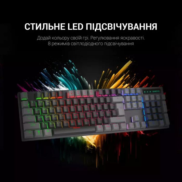 Клавиатура GamePro MK105B LED Blue Switch USB Black (MK105B) изображение 5