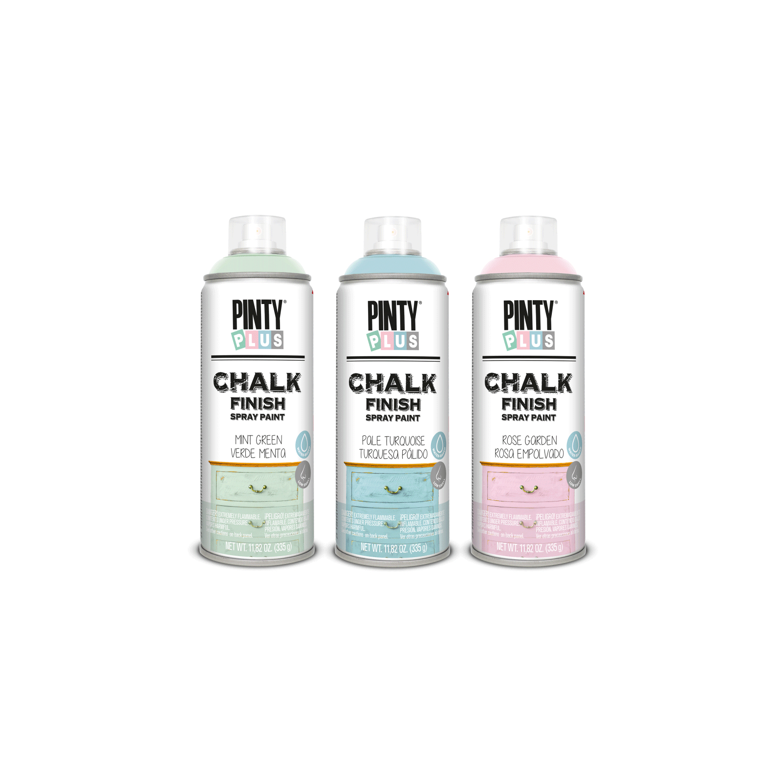 Краска-аэрозоль Pintyplus на водной основе Chalk-finish, Бирюза светлая, 400 мл (8429576231403) изображение 2