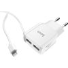 Зарядний пристрій HOCO C59A Mega joy double port charger for iP White (6931474707949) зображення 4