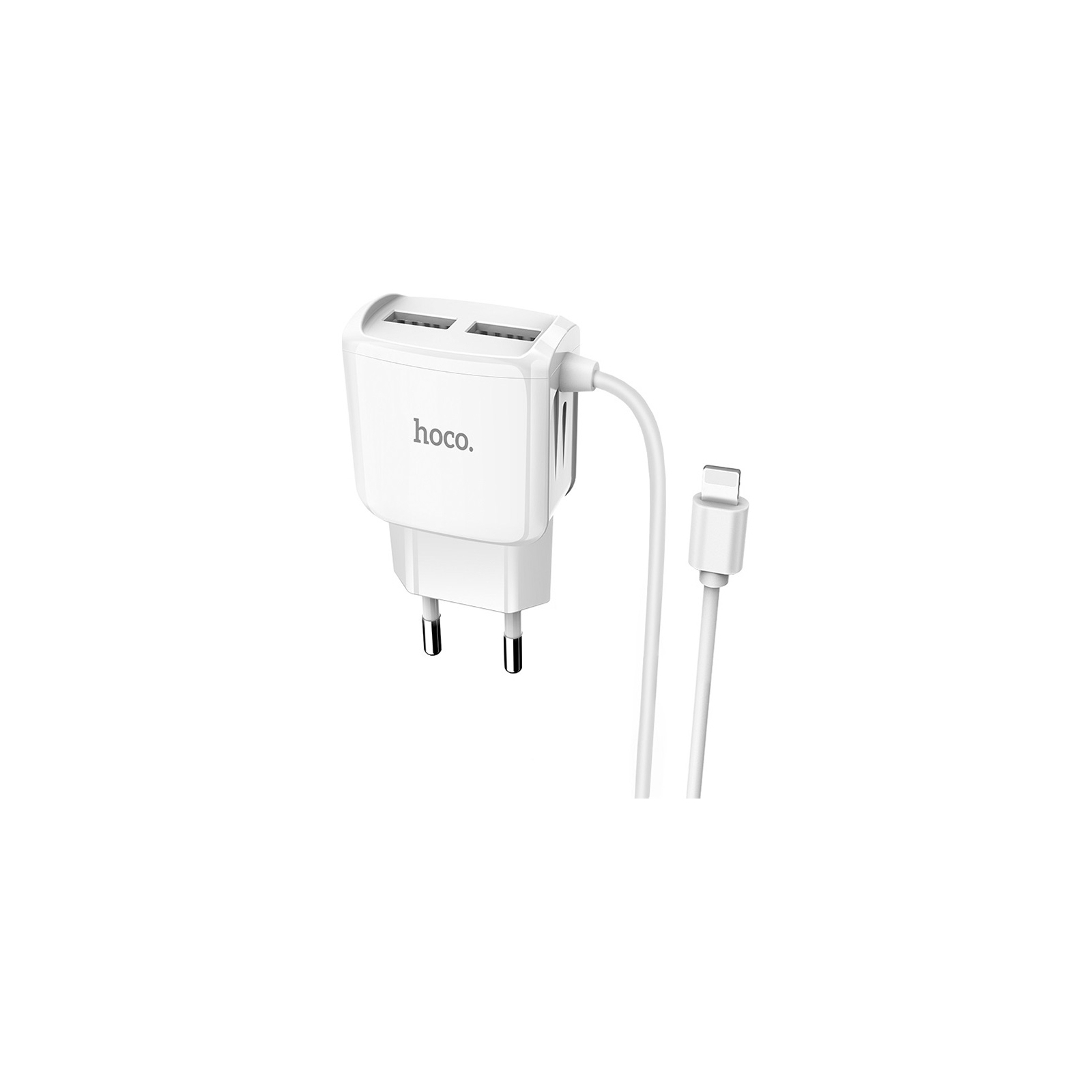 Зарядний пристрій HOCO C59A Mega joy double port charger for iP White (6931474707949)