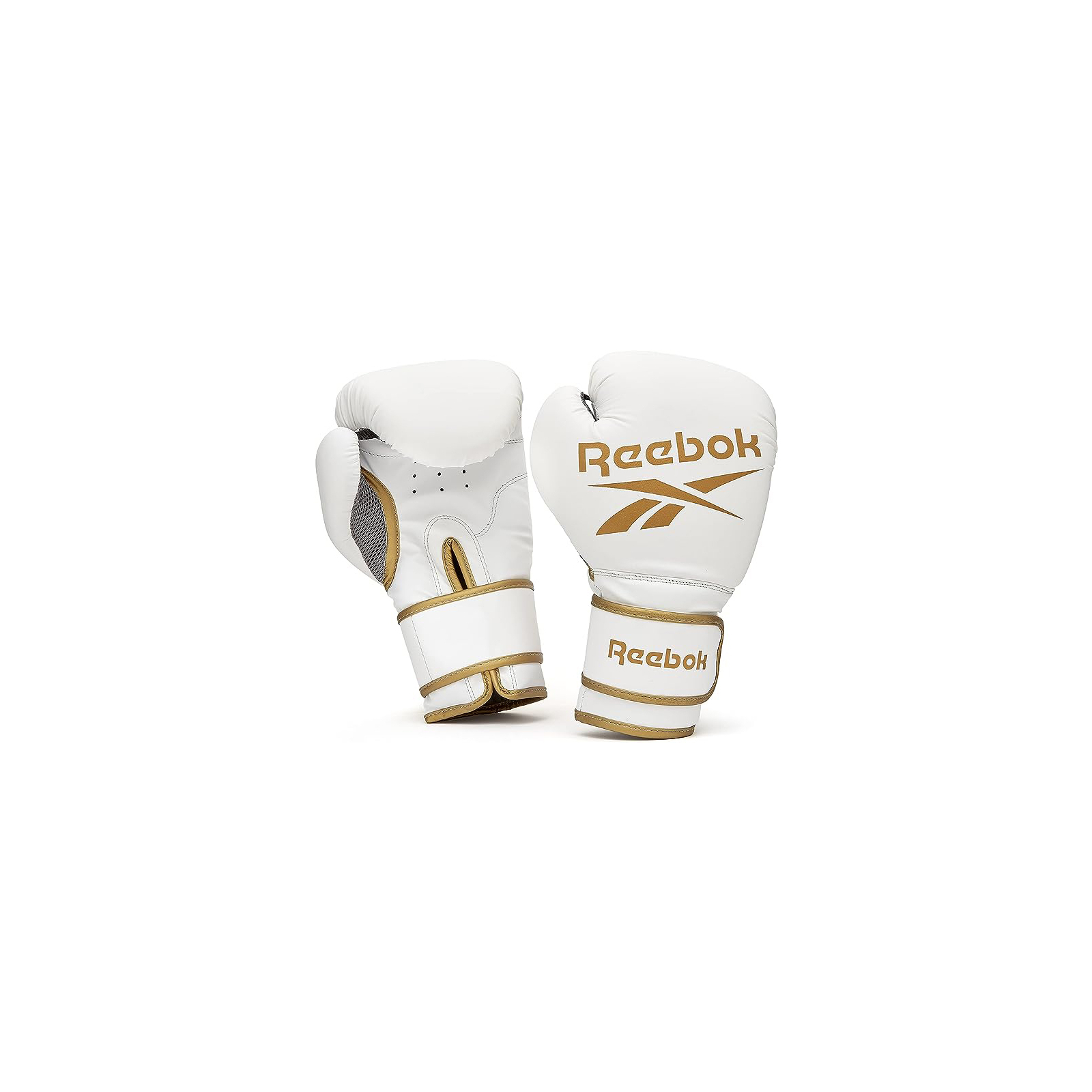Боксерские перчатки Reebok Boxing Gloves білий, золото RSCB-12010GD 14 унцій (885652021234)