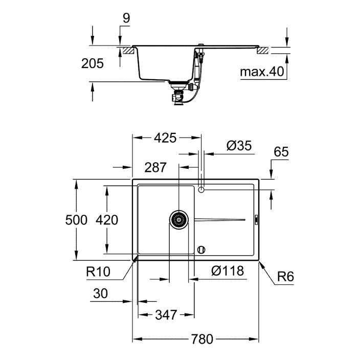 Мойка кухонная Grohe K400 (31639AT0) изображение 3