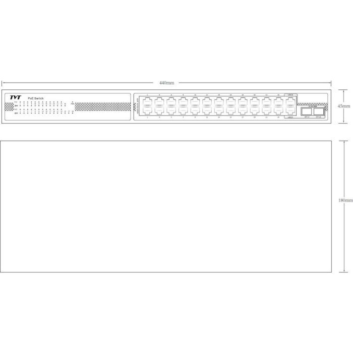 Комутатор мережевий TVT DIGITAL TD-B2216S1-PGS зображення 5