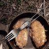 Ложка-вилка туристическая Naturehike NH19C001-J сіра з мішечком (6927595734759) изображение 2