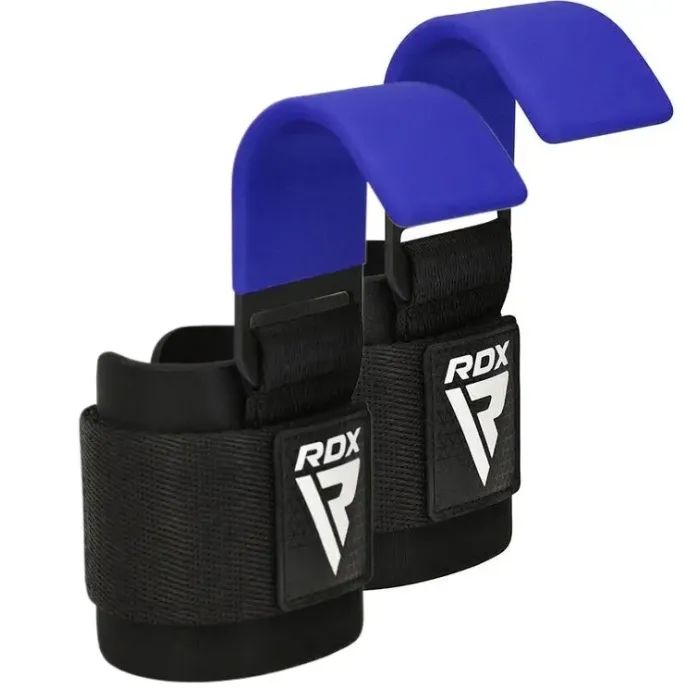 Крюки для тяги на запястья RDX W5 Gym Hook Strap Blue Plus (WAN-W5U+)