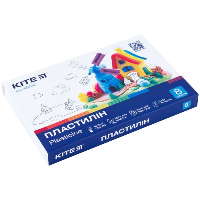 Пластилин Kite Classic, 8 цветов, 160 г (K-082) изображение 2