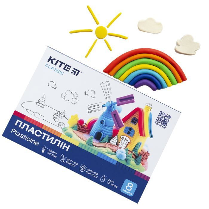 Пластилин Kite Classic, 8 цветов, 160 г (K-082) изображение 6