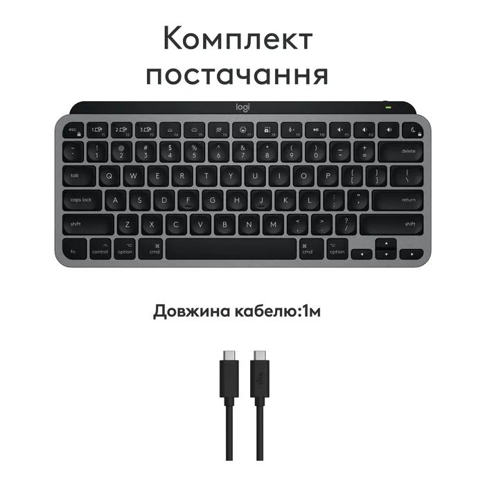 Клавіатура Logitech MX Keys Mini для MAC Wireless UA Space Grey (920-012652) зображення 4