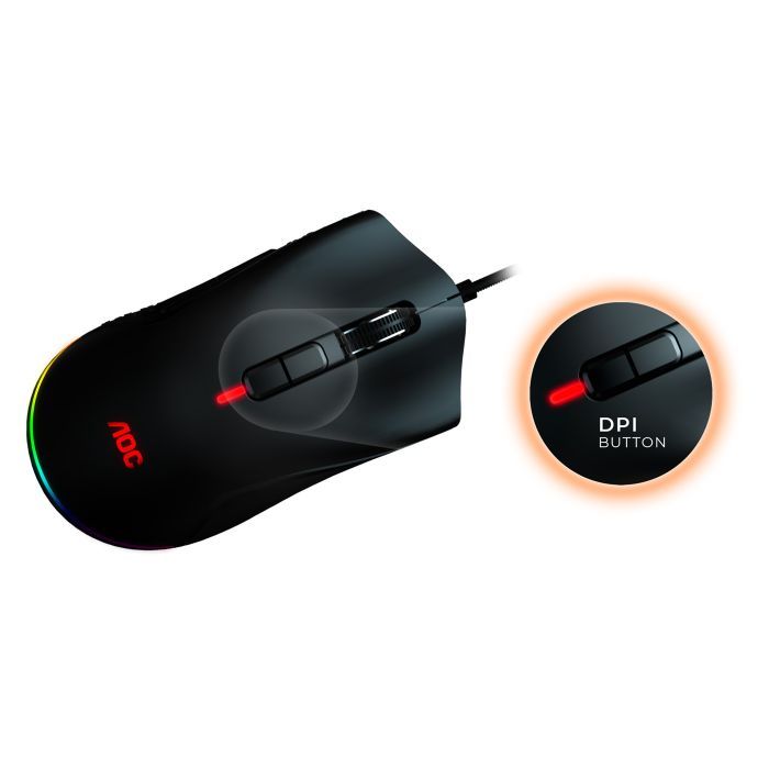 Мышка AOC GM530 RGB PMW3389 Kailh switch USB Black (GM530B) изображение 6