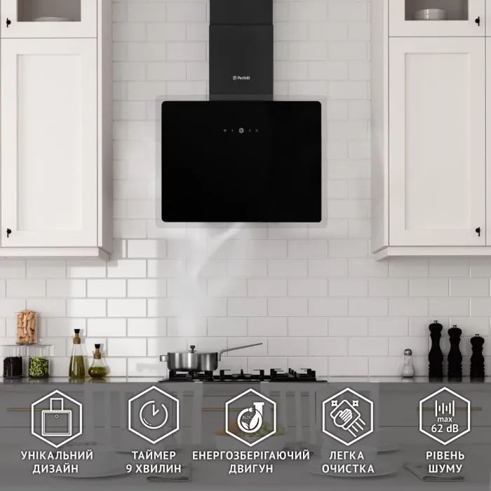 Витяжка кухонна Perfelli RIVA NERO зображення 11