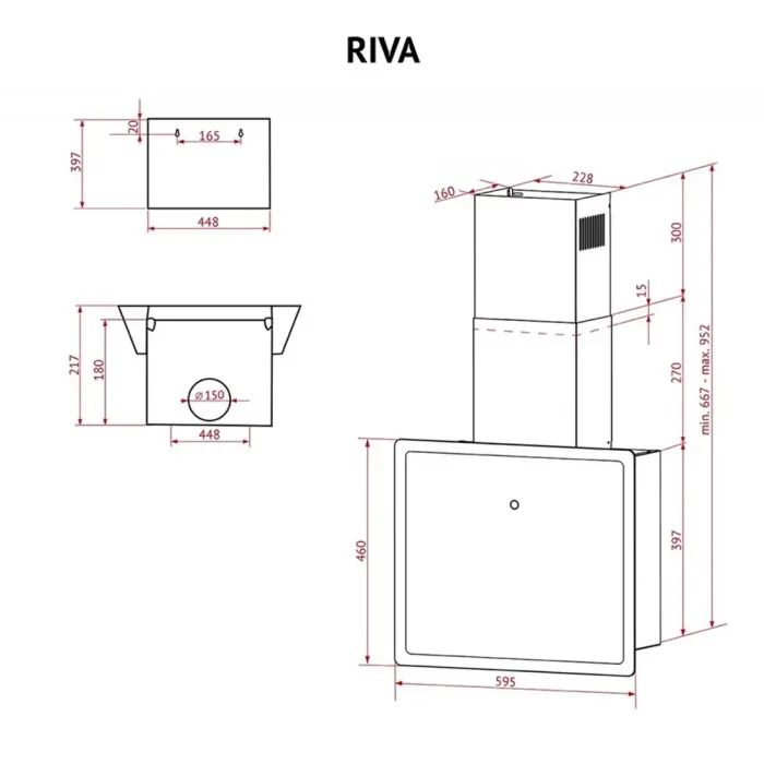 Витяжка кухонна Perfelli RIVA NERO зображення 12