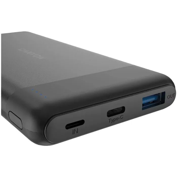 Батарея универсальная Canyon PB-109 10000 mAh PD/18W QC/3.0/20W Black (CNE-CPB1009B) изображение 3