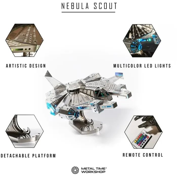 Конструктор Metal Time Коллекционная модель Nebula Scout Spaceship Звездолет (MT098) изображение 4