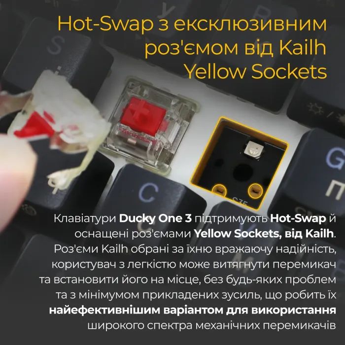 Клавиатура Ducky One 3 Mini Cherry MX Red RGB UA USB White (DKON2161ST-RUAPXPWWWSC1) изображение 12