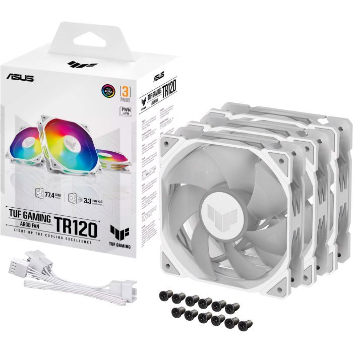 Кулер для корпуса ASUS TUF GAMING TR120 FAN ARGB WHITE 3IN1 (90DA0093-B09020) изображение 12