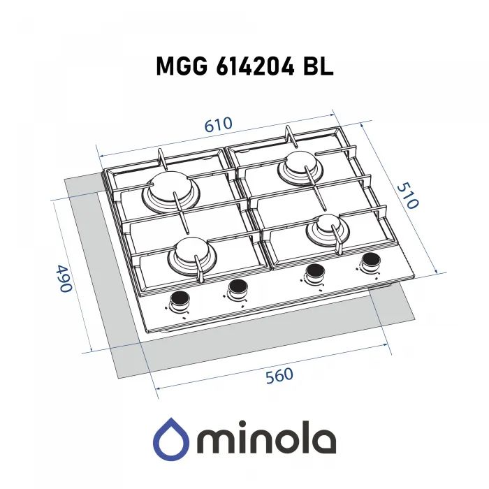 Варочна поверхня Minola MGG 614204 BL зображення 10
