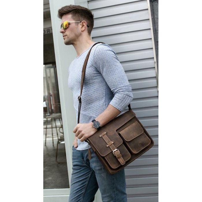 Сумка Vintage Чоловіча Коричнева (14697) зображення 5