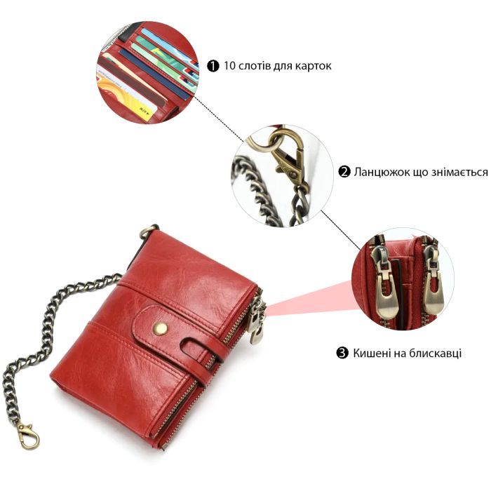 Гаманець Vintage Універсальний Червоний (14680) зображення 4