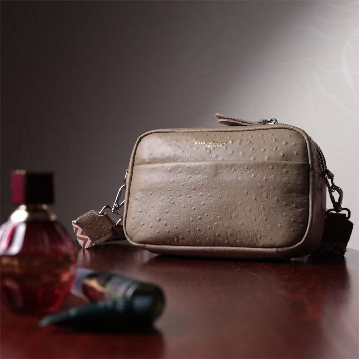 Сумка Vintage Из фактурной натуральной кожи Бежевая (22662) изображение 11